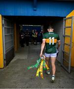 5 May 2024; Kerry captain Paudie Clifford makes his way back to the dressingroom with the cup after the Munster GAA Football Senior Championship final match between Kerry and Clare at Cusack Park in Ennis, Clare. Photo by Brendan Moran/Sportsfile