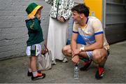 5 May 2024; David Clifford of Kerry with his son Ogie after the Munster GAA Football Senior Championship final match between Kerry and Clare at Cusack Park in Ennis, Clare. Photo by Brendan Moran/Sportsfile