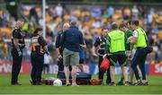 5 May 2024; Gavin White of Kerry leaves the pitch after sustaining a injury during the Munster GAA Football Senior Championship final match between Kerry and Clare at Cusack Park in Ennis, Clare. Photo by John Sheridan/Sportsfile