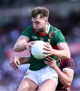 5 May 2024; Aidan O'Shea of Mayo in action against Seán Fitzgerald of Galway during the Connacht GAA Football Senior Championship final match between Galway and Mayo at Pearse Stadium in Galway. Photo by Piaras Ó Mídheach/Sportsfile