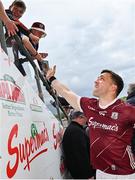 5 May 2024; Damien Comer of Galway celebrates with supporters after his side's victory in the Connacht GAA Football Senior Championship final match between Galway and Mayo at Pearse Stadium in Galway. Photo by Seb Daly/Sportsfile