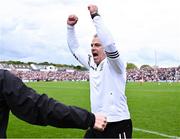 5 May 2024; Galway manager Padraic Joyce celebrates after his side's victory in the Connacht GAA Football Senior Championship final match between Galway and Mayo at Pearse Stadium in Galway. Photo by Piaras Ó Mídheach/Sportsfile