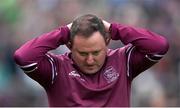 5 May 2024; Galway selector John Concannon reacts during the Connacht GAA Football Senior Championship final match between Galway and Mayo at Pearse Stadium in Galway. Photo by Seb Daly/Sportsfile