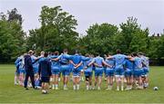 6 May 2024; Players in a huddle during Leinster rugby squad training at UCD in Dublin. Photo by Piaras Ó Mídheach/Sportsfile