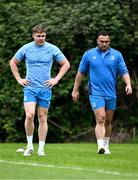 6 May 2024; Garry Ringrose, left, and Charlie Ngatai during Leinster rugby squad training at UCD in Dublin. Photo by Piaras Ó Mídheach/Sportsfile