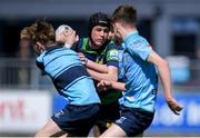 5 May 2024; Action from the Seapoint and MU Barnhall match during the Leinster Rugby Bank of Ireland Schools Youth Finals Day at Energia Park in Dublin. Photo by Shauna Clinton/Sportsfile