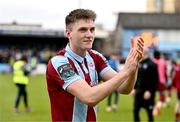 6 May 2024; Winning goalscorer Hayden Cann of Drogheda United celebrates after the SSE Airtricity Men's Premier Division match between Drogheda United and Dundalk at Weavers Park in Drogheda, Louth. Photo by Ben McShane/Sportsfile