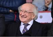 6 May 2024; President of Ireland Michael D Higgins in attendance before the SSE Airtricity Men's Premier Division match between Bohemians and Galway United at Dalymount Park in Dublin. Photo by Ben McShane/Sportsfile