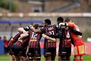 6 May 2024; Bohemians players huddle before the SSE Airtricity Men's Premier Division match between Bohemians and Galway United at Dalymount Park in Dublin. Photo by Ben McShane/Sportsfile