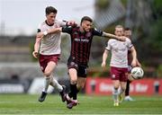 6 May 2024; Adam McDonnell of Bohemians in action against Patrick Hickey of Galway United during the SSE Airtricity Men's Premier Division match between Bohemians and Galway United at Dalymount Park in Dublin. Photo by Ben McShane/Sportsfile