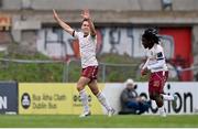 6 May 2024; Maurice Nugent of Galway United, left, celebrates after scoring his side's first goal during the SSE Airtricity Men's Premier Division match between Bohemians and Galway United at Dalymount Park in Dublin. Photo by Ben McShane/Sportsfile
