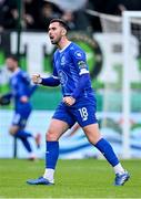 6 May 2024; Robbie McCourt of Waterford celebrates his side's second goal, scored by team-mate Dean McMenamy, not pictured, during the SSE Airtricity Men's Premier Division match between Shamrock Rovers and Waterford at Tallaght Stadium in Dublin. Photo by Piaras Ó Mídheach/Sportsfile