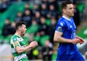 6 May 2024; Aaron Greene of Shamrock Rovers reacts after a missed chance during the SSE Airtricity Men's Premier Division match between Shamrock Rovers and Waterford at Tallaght Stadium in Dublin. Photo by Piaras Ó Mídheach/Sportsfile