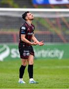 6 May 2024; Jordan Flores of Bohemians reacts after the SSE Airtricity Men's Premier Division match between Bohemians and Galway United at Dalymount Park in Dublin. Photo by Ben McShane/Sportsfile