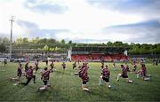 6 May 2024; Derry City players warm up before the SSE Airtricity Men's Premier Division match between Derry City and Shelbourne at The Ryan McBride Brandywell Stadium in Derry. Photo by Stephen McCarthy/Sportsfile