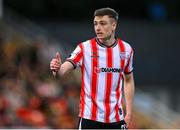 6 May 2024; Daniel Kelly of Derry City during the SSE Airtricity Men's Premier Division match between Derry City and Shelbourne at The Ryan McBride Brandywell Stadium in Derry. Photo by Stephen McCarthy/Sportsfile