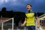 6 May 2024; Sean Boyd of Shelbourne celebrates after scoring his side's first goal during the SSE Airtricity Men's Premier Division match between Derry City and Shelbourne at The Ryan McBride Brandywell Stadium in Derry. Photo by Stephen McCarthy/Sportsfile