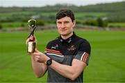 7 May 2024; PwC GAA/GPA Player of the Month for March in hurling, David Fitzgerald of Clare, with his award at his local club Inagh-Kilnamona GAA in Clare. Photo by Brendan Moran/Sportsfile