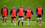 7 May 2024; Munster players, from left, Simon Zebo, Jack Crowley, Peter O'Mahony, Rory Scannell and Tadhg Beirne arrive for squad training at University of Limerick in Limerick. Photo by Brendan Moran/Sportsfile