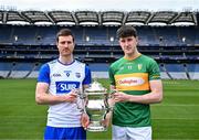 7 May 2024; Jason Curry of Waterford and Barry McNulty of Leitrim in attendance at the launch of the Tailteann Cup 2024 at Croke Park in Dublin. Photo by Piaras Ó Mídheach/Sportsfile