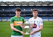 7 May 2024; Barry McNulty of Leitrim and Darragh Kirwan of Kildare in attendance at the launch of the Tailteann Cup 2024 at Croke Park in Dublin. Photo by Piaras Ó Mídheach/Sportsfile