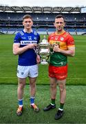 7 May 2024; Evan O’Carroll of Laois and Darragh Foley of Carlow in attendance at the launch of the Tailteann Cup 2024 at Croke Park in Dublin. Photo by Piaras Ó Mídheach/Sportsfile