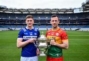 7 May 2024; Evan O’Carroll of Laois and Darragh Foley of Carlow in attendance at the launch of the Tailteann Cup 2024 at Croke Park in Dublin. Photo by Piaras Ó Mídheach/Sportsfile