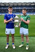 7 May 2024; Patrick O’Keane of Wicklow and Declan McCusker of Fermanagh in attendance at the launch of the Tailteann Cup 2024 at Croke Park in Dublin. Photo by Piaras Ó Mídheach/Sportsfile
