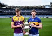 7 May 2024; Liam Coleman of Wexford and Paudie Feehan of Tipperary in attendance at the launch of the Tailteann Cup 2024 at Croke Park in Dublin. Photo by Piaras Ó Mídheach/Sportsfile