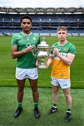 7 May 2024; Josh Obahor of London and Lee Pearson of Offaly in attendance at the launch of the Tailteann Cup 2024 at Croke Park in Dublin. Photo by Piaras Ó Mídheach/Sportsfile