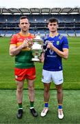 7 May 2024; Darragh Foley of Carlow and Patrick O’Keane of Wicklow in attendance at the launch of the Tailteann Cup 2024 at Croke Park in Dublin. Photo by Piaras Ó Mídheach/Sportsfile
