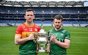 7 May 2024; Darragh Foley of Carlow and Declan McCusker of Fermanagh in attendance at the launch of the Tailteann Cup 2024 at Croke Park in Dublin. Photo by Piaras Ó Mídheach/Sportsfile