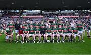 5 May 2024; The Mayo squad before before the Connacht GAA Football Senior Championship final match between Galway and Mayo at Pearse Stadium in Galway. Photo by Piaras Ó Mídheach/Sportsfile