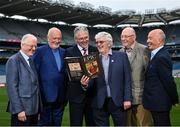 7 May 2024; In attendance are Uachtarán Chumann Lúthchleas Gael Jarlath Burns with, from left, Liam Mac Maghuna, Professor of Irish at UCD, Brendan McGrath, Allumni, David Rafferty, Allumni President, Stephen McGrath, Allumni and Michael McGrath, Allumni at Croke Park during the launch of the remarkable book The Epic Origins of Hurling, endorsed by the legendary Brian Cody. This publication presents an abridged version and translation of Scéal na hIomána, considered the definitive historical and cultural heritage, brought to life through the collaborative efforts of past pupils and the dedicated Joeys Past Pupils Union. Photo by David Fitzgerald/Sportsfile