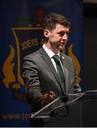 7 May 2024; Sean Stack, Principal of St Josephs Fairview during the launch of the remarkable book The Epic Origins of Hurling, endorsed by the legendary Brian Cody. This publication presents an abridged version and translation of Scéal na hIomána, considered the definitive historical and cultural heritage, brought to life through the collaborative efforts of past pupils and the dedicated Joeys Past Pupils Union. Photo by David Fitzgerald/Sportsfile