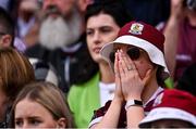5 May 2024; A Galway supporter during the Connacht GAA Football Senior Championship final match between Galway and Mayo at Pearse Stadium in Galway. Photo by Piaras Ó Mídheach/Sportsfile