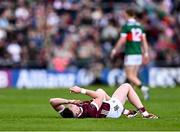 5 May 2024; Johnny Heaney of Galway awaits medical attention for an injury during the Connacht GAA Football Senior Championship final match between Galway and Mayo at Pearse Stadium in Galway. Photo by Piaras Ó Mídheach/Sportsfile
