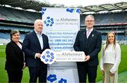 10 May 2024; Uachtarán Chumann Lúthchleas Gael Jarlath Burns, with Charity partner representatives from Alzheimer's Society of Ireland, from left, National Community Engagement Manager Cathryn O'Leary, Chief Executive Andy Heffernan and Corporate Fundraiser Kerri-ann Warren during the GAA Official Charity Partners 2024 launch event at Croke Park in Dublin. Photo by Sam Barnes/Sportsfile