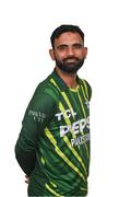 8 May 2024; Fakhar Zaman during a Pakistan men’s T20 squad portrait session at the Grand Hotel in Malahide, Dublin. Photo by Seb Daly/Sportsfile