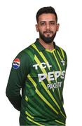 8 May 2024; Imad Wasim during a Pakistan men’s T20 squad portrait session at the Grand Hotel in Malahide, Dublin. Photo by Seb Daly/Sportsfile
