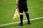 6 May 2024; A linesman's flag during the SSE Airtricity Men's Premier Division match between Shamrock Rovers and Waterford at Tallaght Stadium in Dublin. Photo by Piaras Ó Mídheach/Sportsfile