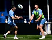 10 May 2024; Thomas Clarkson, right, Jimmy O'Brien during a Leinster Rugby captain's run at the RDS Arena in Dublin. Photo by Harry Murphy/Sportsfile