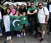 10 May 2024; Spectators arrive before match one of the Floki Men's T20 International Series between Ireland and Pakistan at Castle Avenue Cricket Ground in Dublin. Photo by Seb Daly/Sportsfile