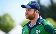 10 May 2024; Ireland captain Paul Stirling before match one of the Floki Men's T20 International Series between Ireland and Pakistan at Castle Avenue Cricket Ground in Dublin. Photo by Seb Daly/Sportsfile