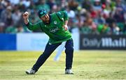 10 May 2024; Paul Stirling of Ireland during match one of the Floki Men's T20 International Series between Ireland and Pakistan at Castle Avenue Cricket Ground in Dublin. Photo by Seb Daly/Sportsfile