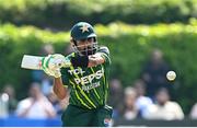 10 May 2024; Babar Azam of Pakistan during match one of the Floki Men's T20 International Series between Ireland and Pakistan at Castle Avenue Cricket Ground in Dublin. Photo by Seb Daly/Sportsfile