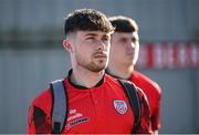 10 May 2024; Adam O'Reilly of Derry City before the SSE Airtricity Men's Premier Division match between Derry City and Bohemians at The Ryan McBride Brandywell Stadium in Derry. Photo by Ramsey Cardy/Sportsfile