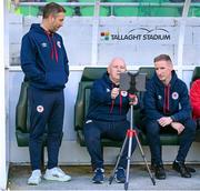 10 May 2024; St Patrick's Athletic coaches, from left, Sean O'Connor, Graham Kelly and Ian Bermingham during the SSE Airtricity Men's Premier Division match between Shamrock Rovers and St Patrick's Athletic at Tallaght Stadium in Dublin. Photo by Stephen McCarthy/Sportsfile