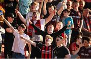 10 May 2024; Bohemians supporters during the SSE Airtricity Men's Premier Division match between Derry City and Bohemians at The Ryan McBride Brandywell Stadium in Derry. Photo by Ramsey Cardy/Sportsfile