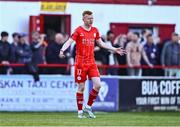 10 May 2024; Shane Farrell of Shelbourne reacts during the SSE Airtricity Men's Premier Division match between Shelbourne and Drogheda United at Tolka Park in Dublin. Photo by Piaras Ó Mídheach/Sportsfile